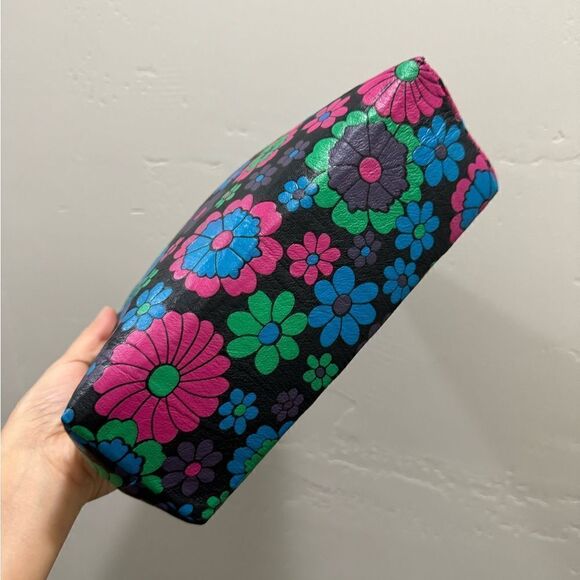 Chic Wood Frame & Leather Floral Print Clutch/Shoulder Bag/Crossbody - Picture 15 of 16